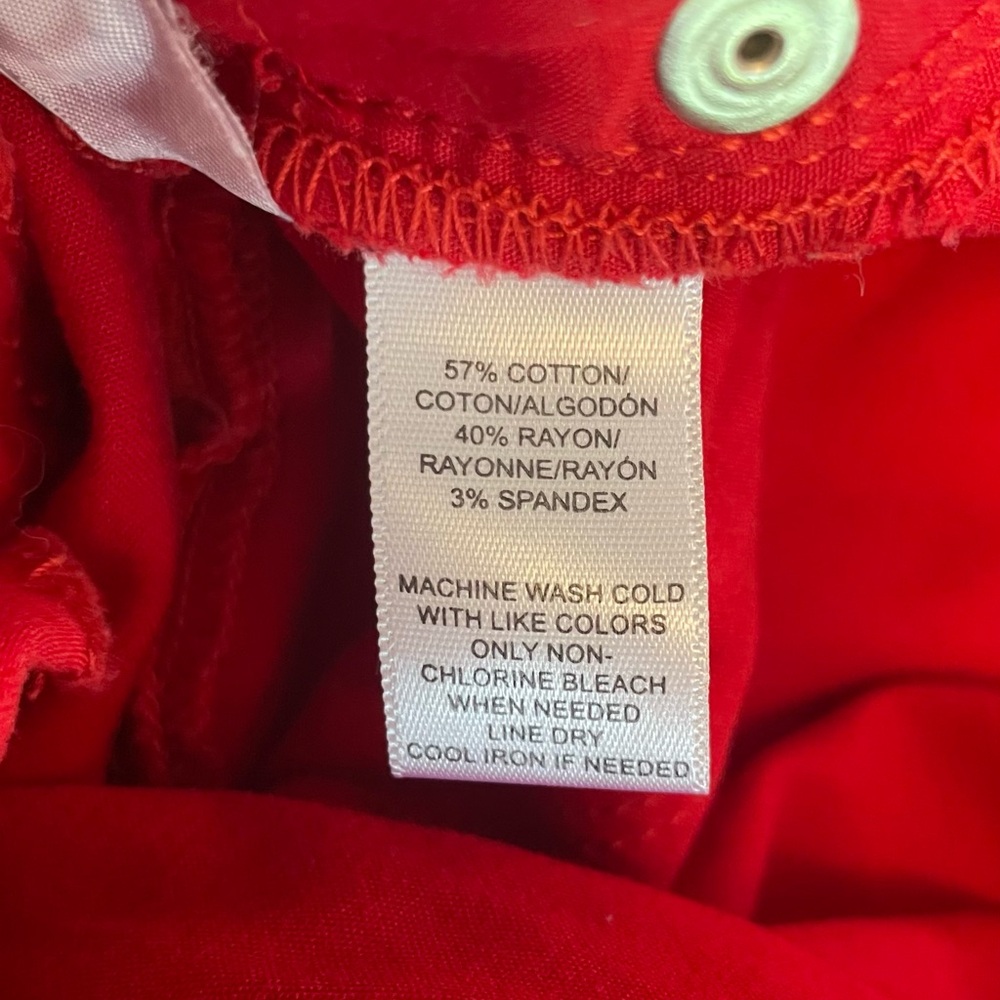 LOFT Red Stretch Leggings - Picture 6 of 6